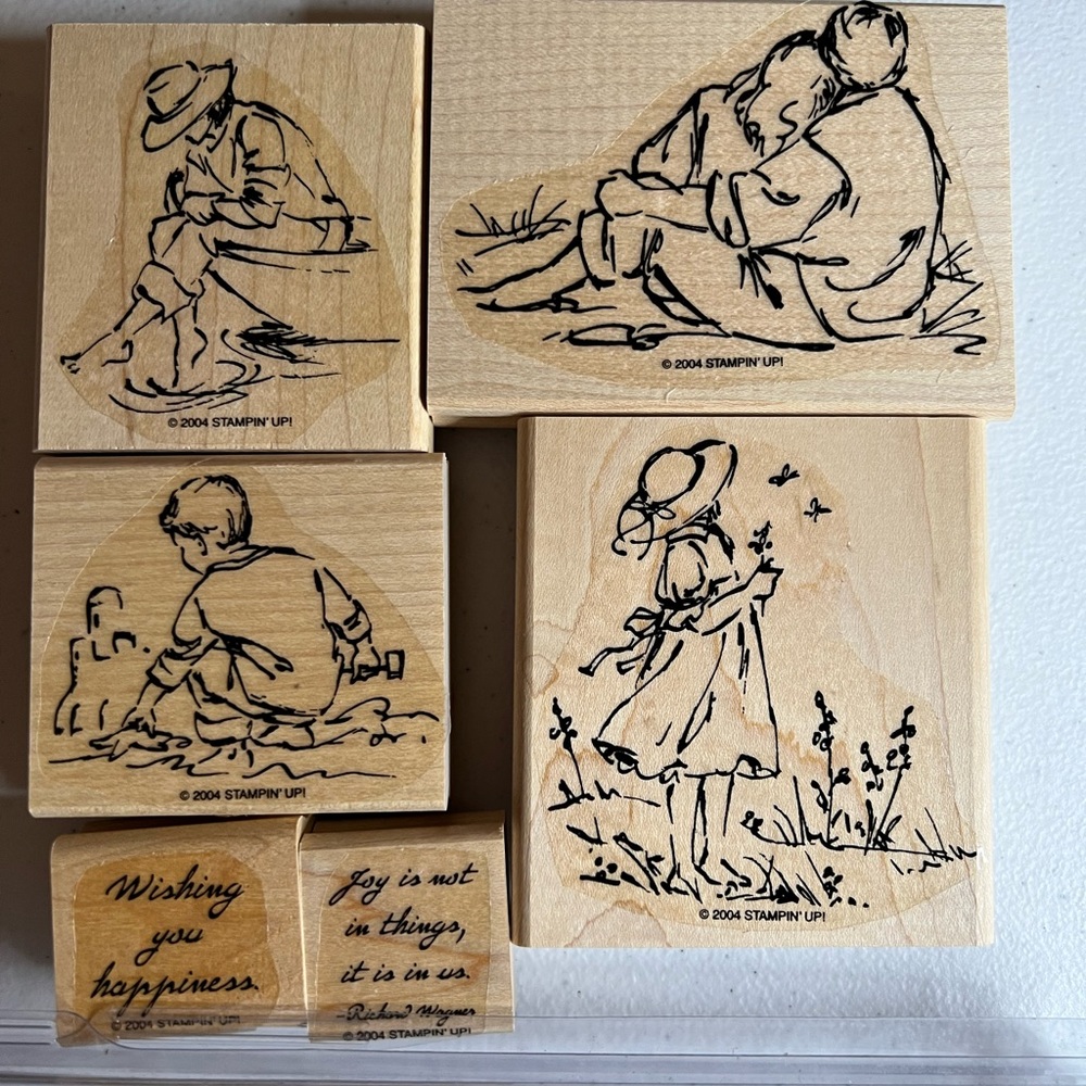 Retired Stampin up Summer by the sea wood stamp set